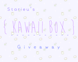 starieu:  Hello! I’m hosting my very first giveaway, sponsored very kindly by Kawaii Box! { Please do not remove the text! } Kawaii Box is the cutest monthly subscription service.Receive a box filled with hand-picked kawaii items from Japan and Korea