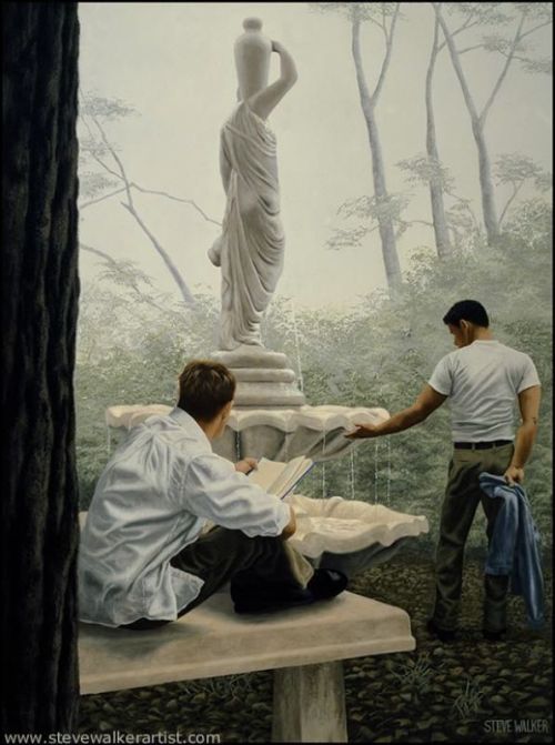 artoffreddieniem-blog:3.【爱人的世界】这是第三集💕我收集的最后一集  纪念加拿大同志画家STEVE  WALKER，他在2012年就离开我们了。他的画曾经是很多朋友的启蒙老师，我们同志不是选择，反同是他们的选择！我们的是深情的爱，值得爱，永远爱下去💕