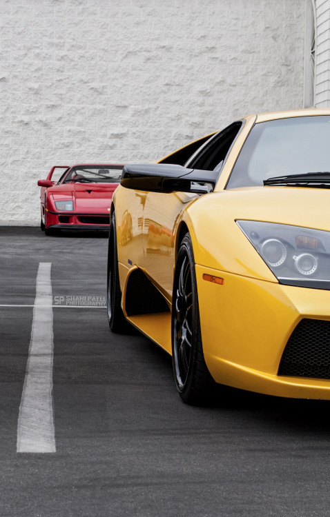 indecisive-fascination:  Legends: F40 X Murcielago