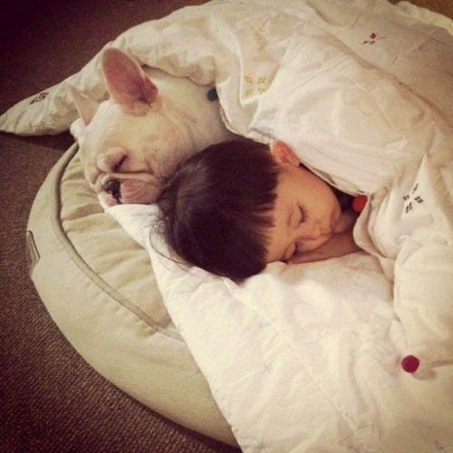 unusuallytypical-blog:  Cute Friendship Between Japanese Boy & His Bulldog 