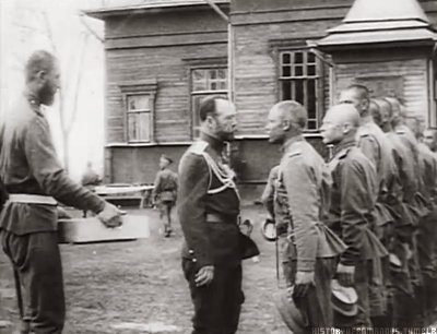 historyofromanovs:  The last Emperor of Russia, Nicholas II, exchanging kisses with soldiers. Althou