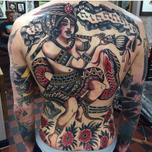 snake charmer lady by Todd Noble  Redemption in Cambridge MA   rtraditionaltattoos