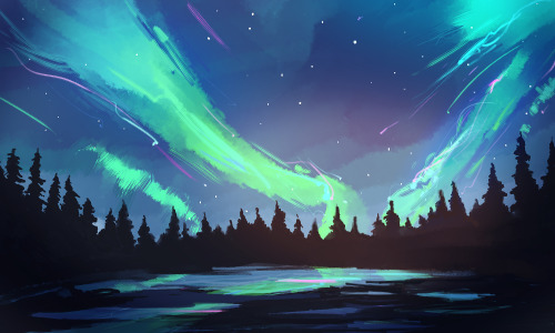 star-plasma:Leo // northern lights [prints available] 