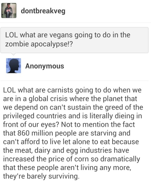vegansmustbestopped:akkashar:dontbreakveg:Rebloggable by requestThere is no mention of zombies In th