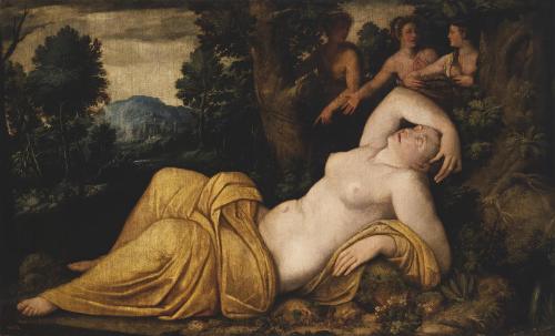 Nymph of Spring by Battista de Luteri, called Battista DossiItalian, 16th centuryoil on canvasState 