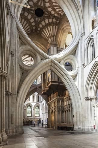 Wells Cathedral dedicated to St. Andrew, the seat of Bishop of Bath and Wells, Somerset, England by 