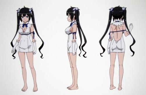 as-warm-as-choco:    DanMachi (ダンまち?) model sheets of Hestia’s (ヘスティア) outfits by character designer Shigeki Kimoto (木本 茂樹). Edited these photos from the Tokyo Anime Center exhibition in Akihabara (Part 2).