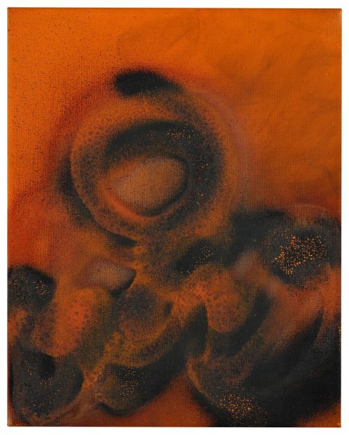 ochyming: Otto Piene German, 1928-2014 QUICKFIRE, 1979 Oil, fire and soot on canvas 30 x 24.2 cm. | 