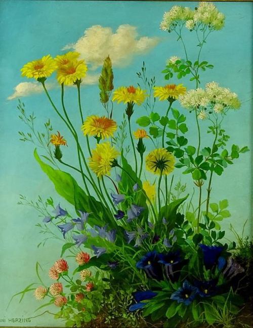 womansart: Minni Herzing (German painter) 1883 - 1968Wiesenblumen (Wildflowers)