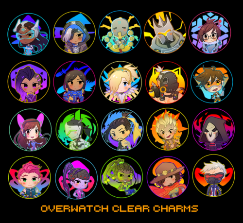 Collection of overwatch buttons and keychains I’ve made from the past few months *__* you can 