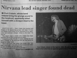 cihnema:   Kurt Cobain (February 20, 1967 – c. April 5, 1994)   20 years ago today