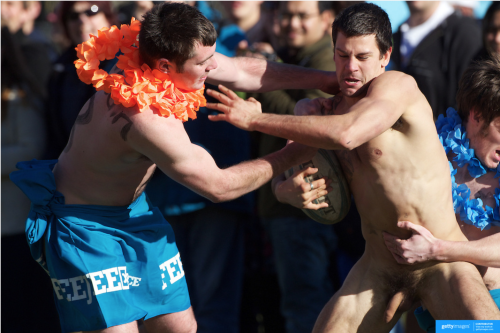 tallshyjock:New Zealand Nude Blacks (co ed team) vs Fiji Near Naked in 2011 at the Nude Rugby Invita