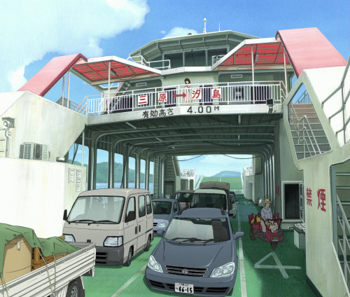 anime-backgrounds:  A Letter to Momo. Directed by Hiroyuki Okiura. Created by Production I.G.