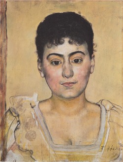 artist-hodler:  Portrait of Madame de R., 1898, Ferdinand HodlerSize: 35x27 cmMedium: mixed technique