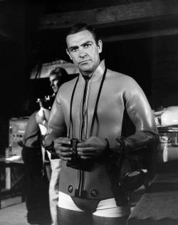 20th-century-man:  Sean Connery; production still from Terence Young’s Thunderball (1965)  The Only James Bond