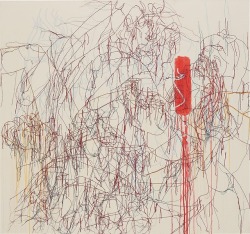 Thunderstruck9:  Ghada Amer (Egyptian, B. 1963), The Dance On Red Rhythm, 2004. Acrylic,
