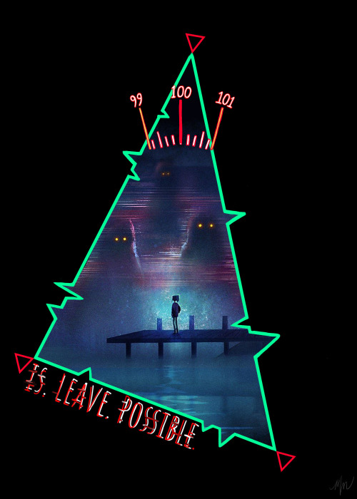 mildlymalia:Potential tattoo idea I worked on today because a) my birthday is coming up in a couple months, b) I’m quitting a toxic job and want to reward myself, and c) Oxenfree is lowkey one of my favorite games of all time, I want it on my body and