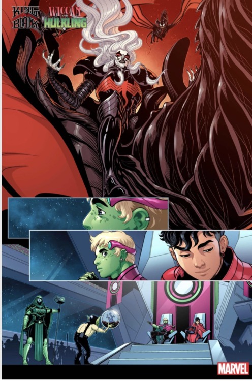 King in Black: Wiccan and Hulkling preview pages.Out in March, written by @TiniHoward, art by @Lucia