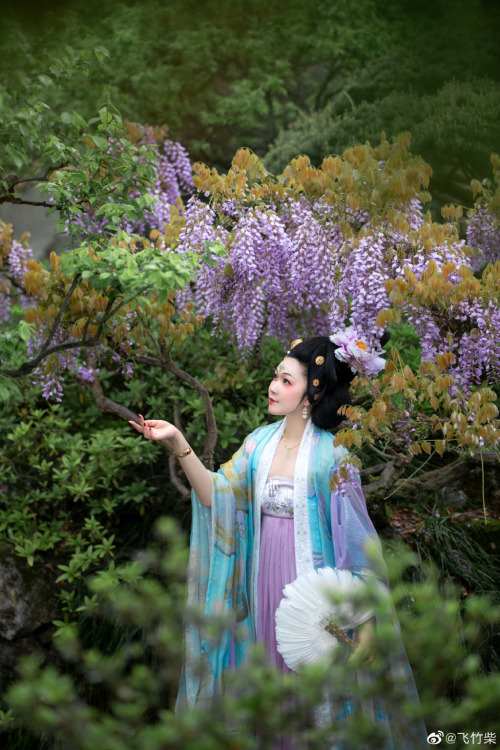 chinese hanfu in tang dynasty style by 竹里馆汉服