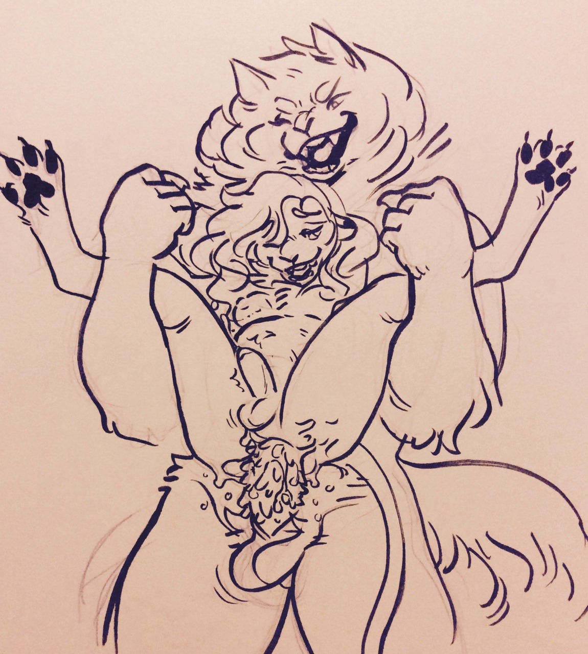 fluffyboobs: Were!Paige caught her self a cute lioness   She/her for both characters