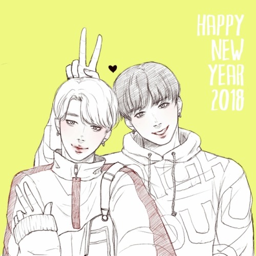 First doodle in 2018~Happy new year, everyone! (人◕ω◕)