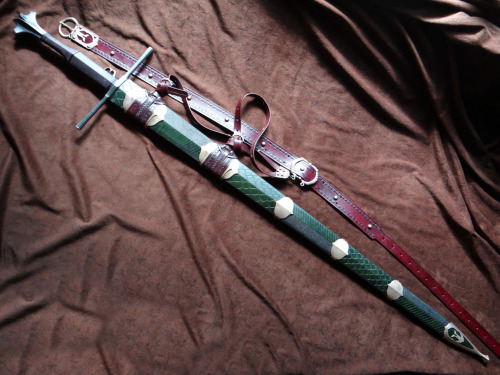 A recently completed fantasy scabbard for the Albion Regent.