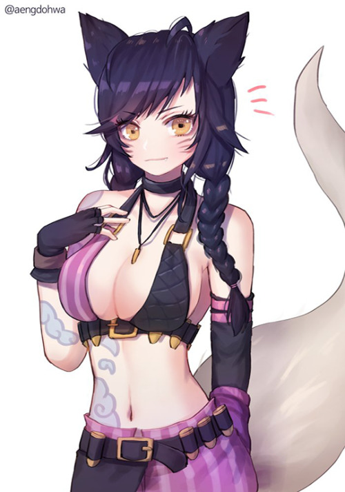 a-titty-ninja-with-a-water-gun: 「Ahri」 by Dohwa | Twitter ๑ Permission to reprint was given by the artist ✔. 