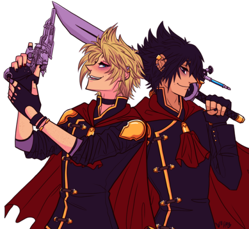 destiny-islanders:  I love the uniforms in Final Fantasy Type-0. I love Prompto and Noctis. So here’s a bit of both.(Full-view is your friend.)Bonus lecture time from Ignis. Pay more attention next time, Prompto, kupo!