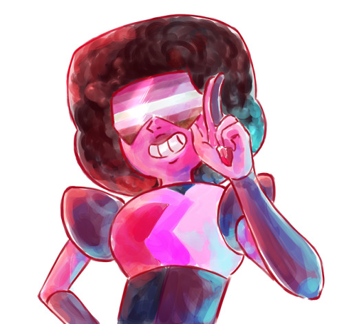 mokonarts:  I couldn’t stop looping “stronger than you” and this just…happened?Garnet wishes you all a month full of gay, acceptance and love!!!  ｡.｡:+♡*♥  (if by any chances anyone wants a garnet w a different pride flag feel free to