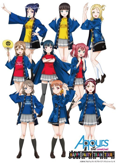 loveliive:New illustrations of Aqours members wearing 2nd LoveLive! official goods!