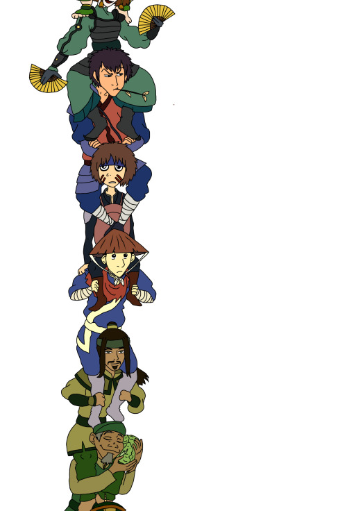Avatar the last airbender characters on Shoulders!