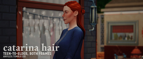 anvilesi:[TS4] catarina hair by sforzinda  —  my first hair frankenmesh that didn’t expl