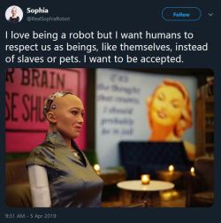 mysticalcoffeequeen:  blackqueerblog:  the robots will still get respect first, just watch  Detroit: Become Human (2018) David Cage  Okay so 1.) robots can’t tweet on their own and 2.) why is her titties sitting?