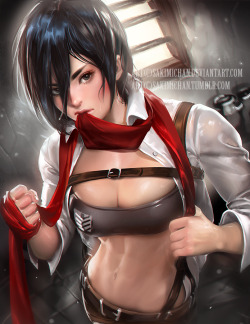 sakimichan:  More attack on titan , Mikasa