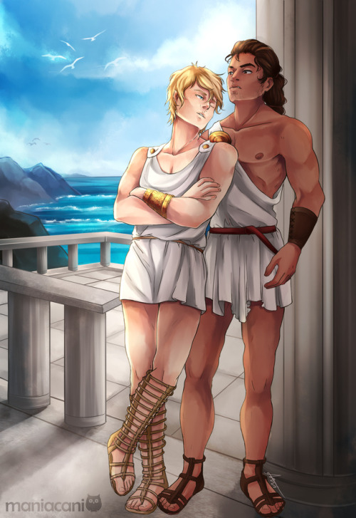 maniacani-arts: “Teach me wrestling.“ Laurent and Nikandros from the Captive Prince trilogy by C.S. 