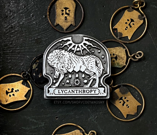 *SHOP IS BACK OPEN!* With new stuff like my new werewolf lycanthropy crest pin! https://www.etsy.com