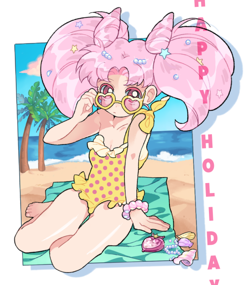 moratlis-selena:Chibiusa at the beach! :D Despite I had this drawn firstly in my sketchbook with col