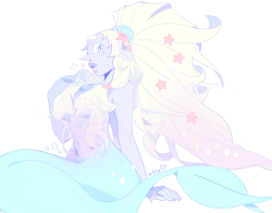 atta:  i had to match @l-sula-l‘s rbq mermaid with an opal….absolutely..fusion mermaid brigade 