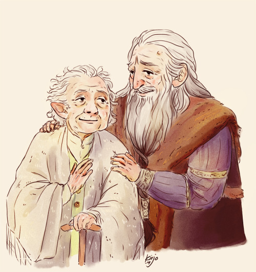 kirjoa:Everyone is drawing those cute pictures of Thorin and Bilbo being old happy couple, so of cou