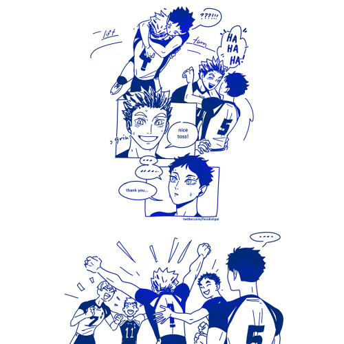 konohakinoris:fiendishpal:protagonists of the world[ID: a digital comic of Bokuto and Akaashi during