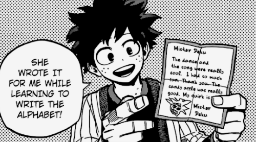 fymyheroacademia: Deku being a proud dad over Eri’s letter. Bonus: