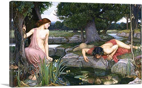 yestheartcollector:  ARTCANVAS Echo and Narcissus 1903 Canvas Art Print by John William Waterhouse &