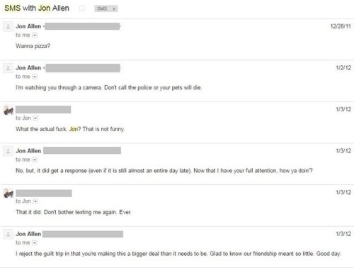 Adding a little more info to my Jon Allen –is a creeper who threatened me and was encouraged b