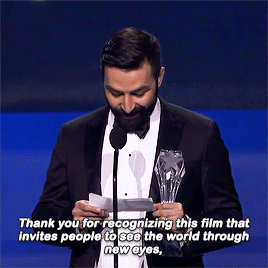 gaelgarcia: Co-director and writer Adrian Molina accepts Best Animated Feature for ‘Coco’ onstage during The 23rd Annual Critics’ Choice Award // January 11, 2018