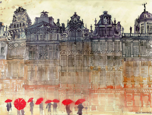 New Architectural Watercolors by Maja WronskaMarch