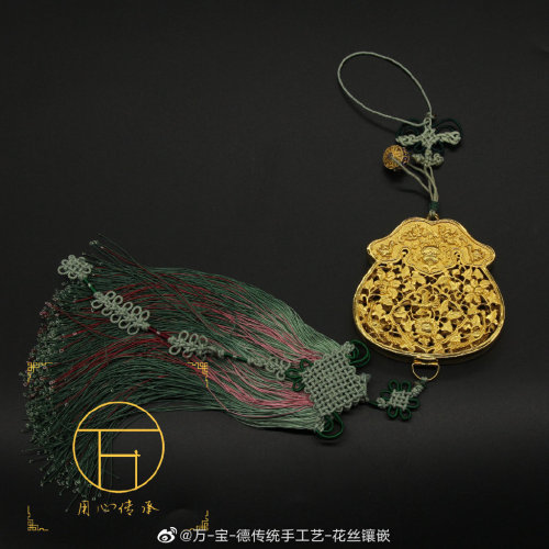 golden mask&hair ornaments&waist ornaments for chinese hanfu by 万宝德传统手工艺花丝镶嵌