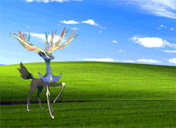 smogoncc:  Xerneas frolicking in a field.