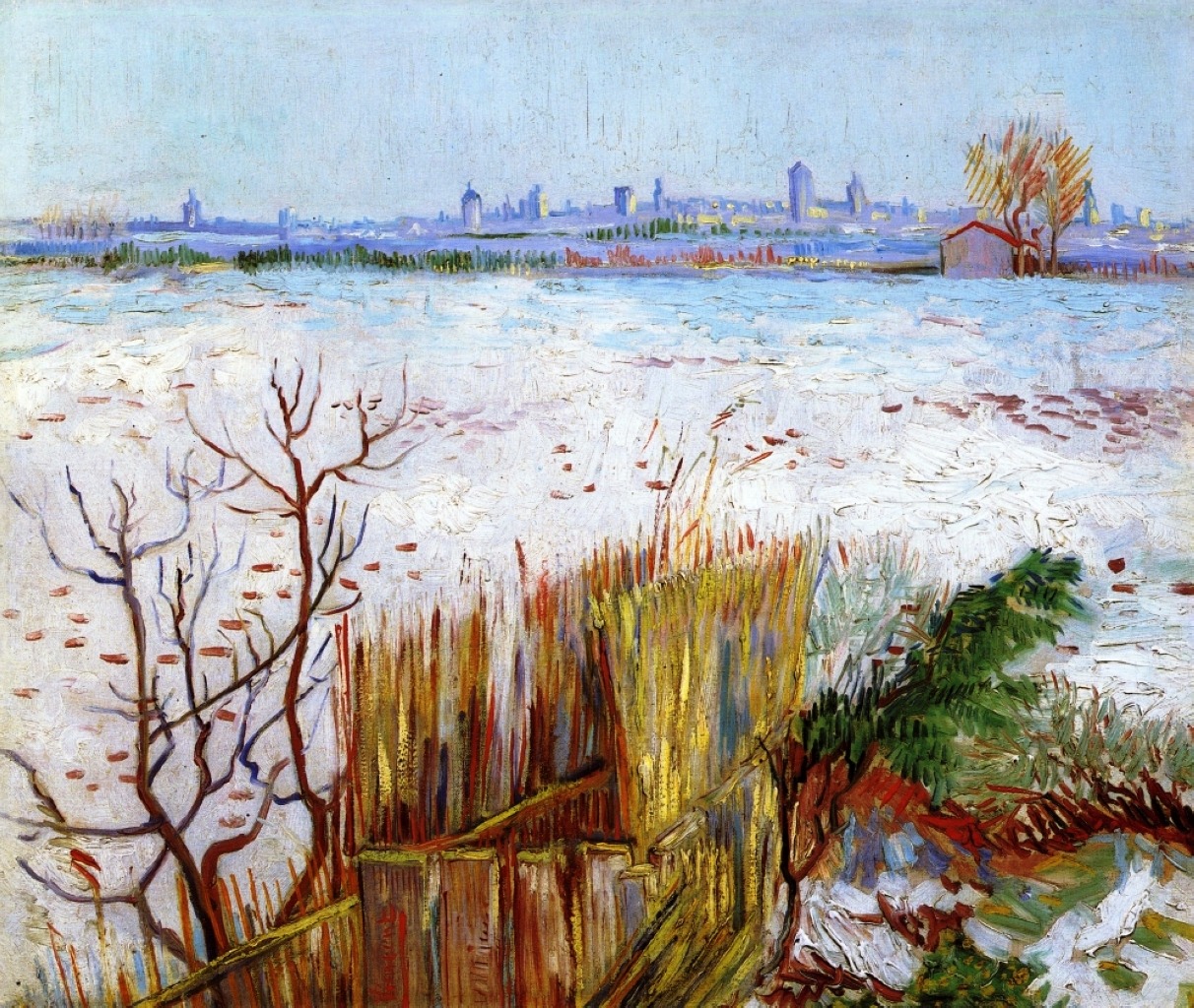 nataliakoptseva:  Snowy Landscape with Arles in the Background, 1888. Vincent van