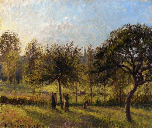 artist-pissarro: Setting Sun, Autumn in Eragny, 1900, Camille PissarroMedium: oil,canvashttps://www.