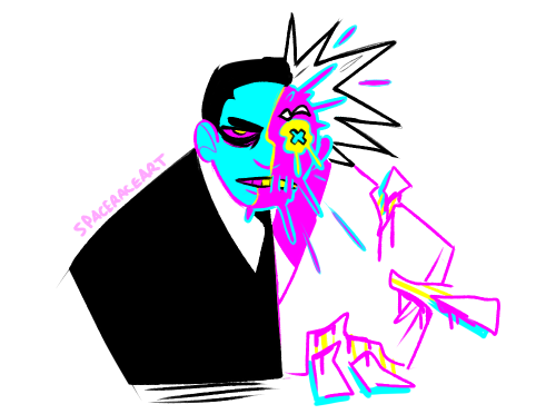 spaceraceart: duality is one of my favorite themes to explore and two face has just become my new favorite character to draw didnt know which version i liked better so why not both! 